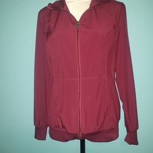Burgundy scrub jacket